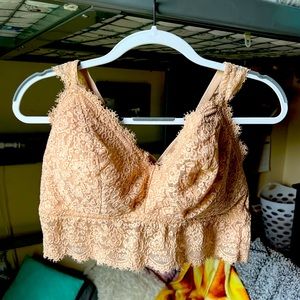 aerie lace bralette: nude